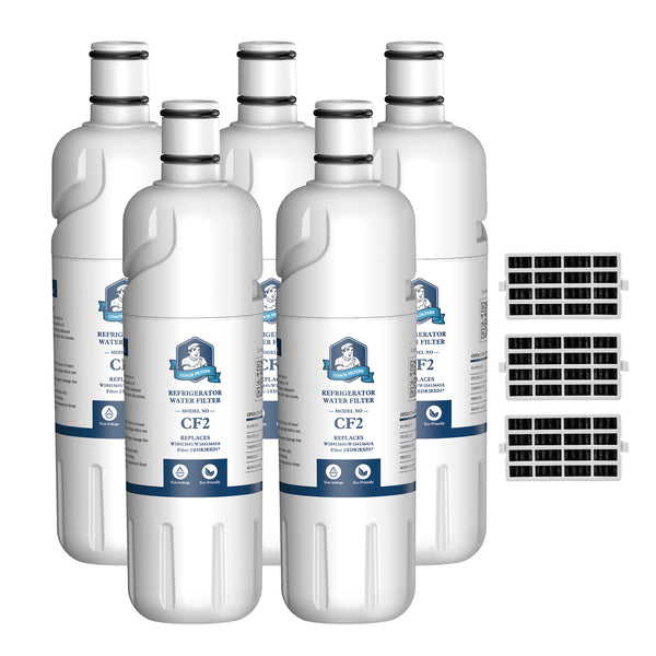 CoachFilters EDR2RXD1 W10413645A 9082 Refrigerator Water Filter with Air Filter, 5Pack